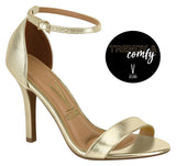 Vizzano 6249-452 High Heel Sandal in Gold Napa