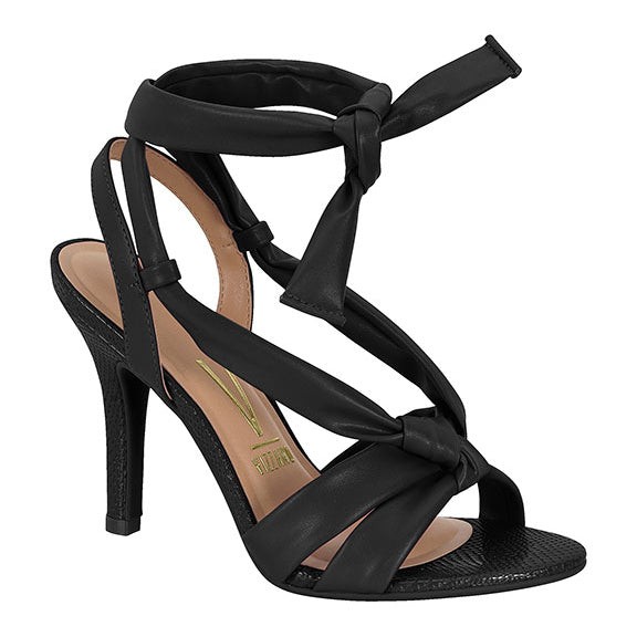 Vizzano 6249-473 High Heel Tie Up Sandal in Black