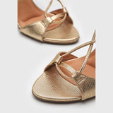 Vizzano 6249-781 Strappy High Heel Sandal in Golden Metal Lizard