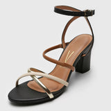 Vizzano 6262-1001 Block Heel Strapy Sandal in Black Napa