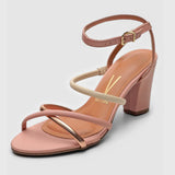 Vizzano 6262-1001 Block Heel Strapy Sandal in Pastel Pink Napa