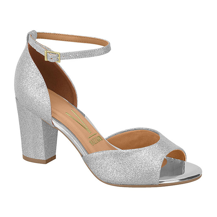 Vizzano 6262-406 Evening Block Heel Sandal in Silver Glitter