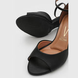 Vizzano 6262-406 Block Heel Sandal in Black Napa