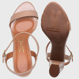 Vizzano 6262-474 Block Heel Sandal in Beige Patent