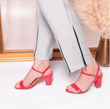Vizzano 6262-474 Block Heel Sandal in Red Patent