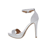 Vizzano 6278-104 High Heel Sandal in Silver Shimmer
