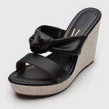 Vizzano 6283-2067 Wedge Sandal in Black Napa