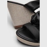 Vizzano 6283-2067 Wedge Sandal in Black Napa