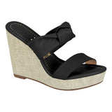 Vizzano 6283-2067 Wedge Sandal in Black Napa