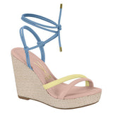 Vizzano 6283-2082 Strappy Wedge Sandal in Jeans/Pink Napa