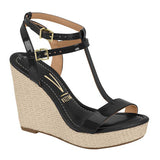 Vizzano 6283-2091 T-Bar Wedge in Black Patent