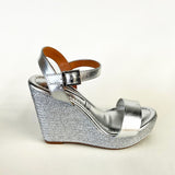 Vizzano 6283-5500 Wedged Sandal in Silver Napa