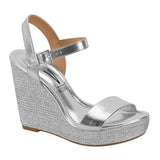 Vizzano 6283-5500 Wedged Sandal in Silver Napa