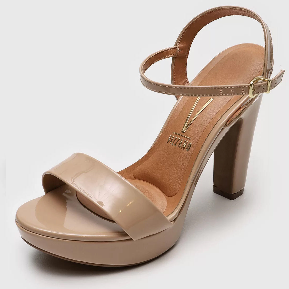 Vizzano 6292-200 High Heel Platform Sandal in Beige Patent