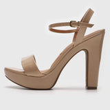 Vizzano 6292-200 High Heel Platform Sandal in Beige Patent