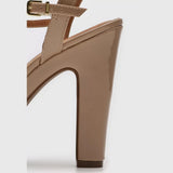 Vizzano 6292-200 High Heel Platform Sandal in Beige Patent