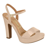 Vizzano 6292-200 High Heel Platform Sandal in Beige Patent