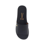 Vizzano 6363-105 Slip-on Flat Sandal in Black Napa
