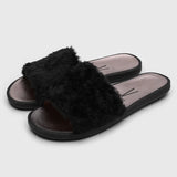 Vizzano 6363-137 Slip-on Fluffy Flat in Black