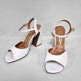 Vizzano 6403-203 Block Heel Sandal in White Napa