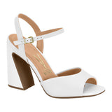 Vizzano 6403-203 Block Heel Sandal in White Napa