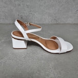 Vizzano 6428-101 Low Heel Sandal in White Patent