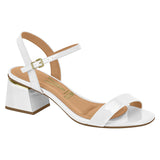 Vizzano 6428-101 Low Heel Sandal in White Patent