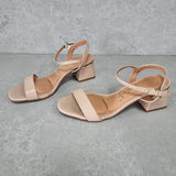 Vizzano 6428-101 Low Heel Sandal in Beige Patent