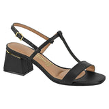 Vizzano 6428-112 Block Heel T-Bar Sandal in Black Napa