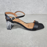 Vizzano 6430-322 Transparent Heel Sandal in Black Napa