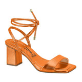 Vizzano 6455-209 Strappy Block Heel Sandal in Metallic Orange