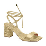 Vizzano 6455-209 Strappy Block Heel Sandal in Gold Napa