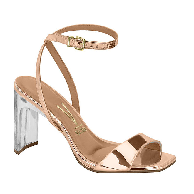 Vizzano 6457-200 Transparent Heel Sandal in Rose Gold