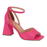 Vizzano 6464-106 Strappy Block Heel Sandal in Pink Gloss Napa