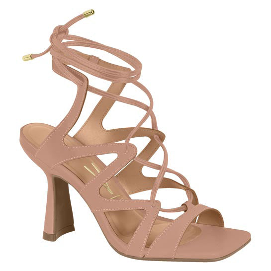 Vizzano 6483-104 Strappy Lace-up Heeled Sandal in Nude Napa