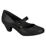 Modare 7005-668 Low Heel Mary-Jane Pump in Black Napa