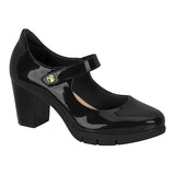 Modare 7384-201 Block Heel Mary-Jane Pump in Black Patent