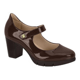 Modare 7384-201 Block Heel Mary-Jane Pump in Cocoa Patent