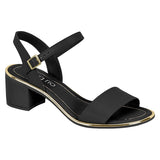 Beira Rio 8379-203 Block Heel Sandal in Black Napa