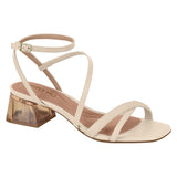 Beira Rio 8468-208 Strappy Block Heel Sandal in Cream