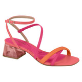 Beira Rio 8468-208 Strappy Block Heel Sandal in Coral