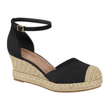 Beira Rio 8486-103 Raffia Wedge in Black