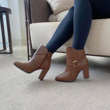 Beira Rio 9043-134 Block Heel Ankle Boot in Pine