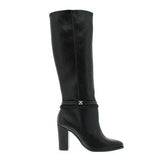 Beira Rio 9043-136 Block Heel Knee High Boot in Black Napa