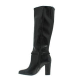Beira Rio 9043-136 Block Heel Knee High Boot in Black Napa
