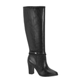 Beira Rio 9043-136 Block Heel Knee High Boot in Black Napa