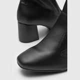 Beira Rio 9076-100 Block Heel Ankle Boot in Black Napa Stretch