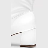 Beira Rio 9076-100 Block Heel Ankle Boot in White Napa Stretch