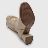 Beira Rio 9076-102 Mid-Calf Scrunched up Boot in Cream Napa