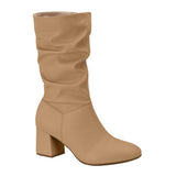 Beira Rio 9076-102 Mid-Calf Scrunched up Boot in Tan Napa